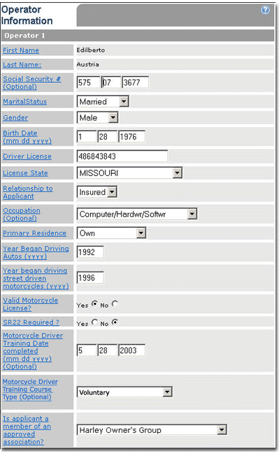Operator Fact Operator Info